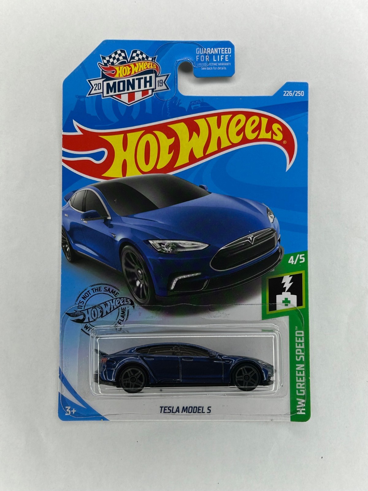 Hot Wheels Tesla Model S Blue #226 226/250 2019 HW Green Speed 4/5 New Nip