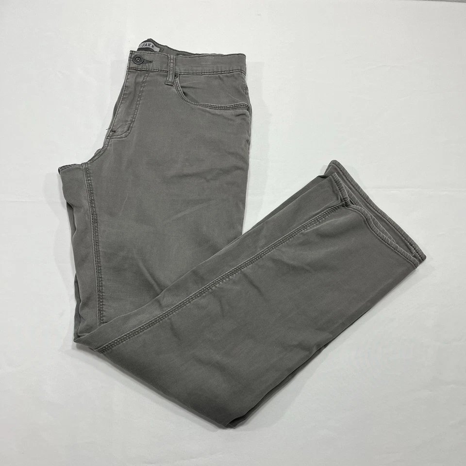 Pantalones elásticos informales grises de pierna recta BKE Jake con hebilla etiqueta para hombre 30R se adapta a 30 x 30 Foto 4 de 4