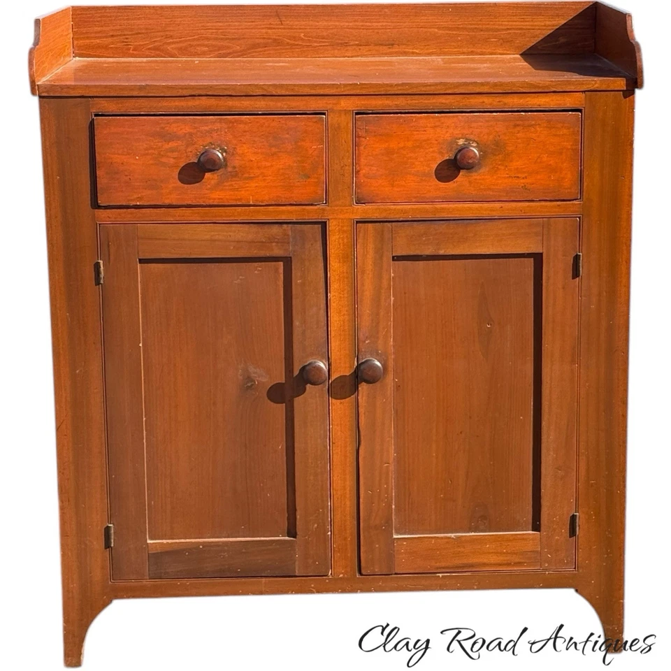 antiguo tulipán álamo y nogal gelatina armario armario leche 40" pequeño soporte 1860 Foto 2 de 4