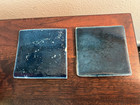 Set of Two 1981 Art Pottery Tiles 4.5" Square Deep Blue (gr) — photo 1
