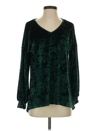 Sterling Kreek Women Green Long Sleeve Blouse S