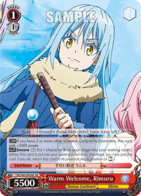 Warm Welcome, Rimuru - TSK/S82-E038S - SR Near Mint Weiss Schwarz That Time I Go