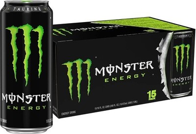 Monster Energy Drink Green Original 16 Ounce Pack of 15.