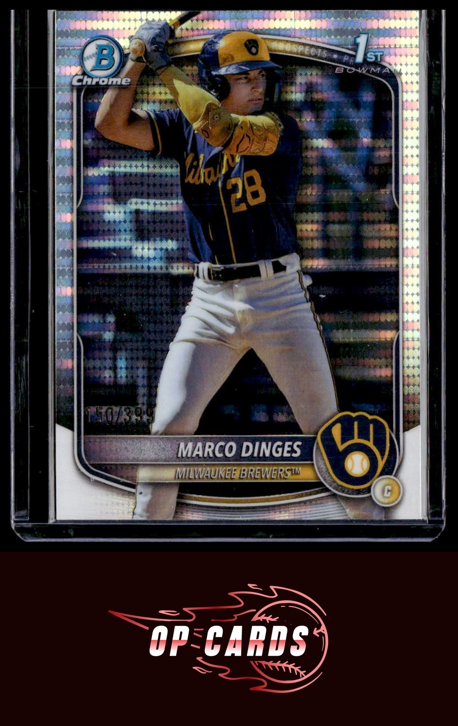Marco Dinges 2025 Bowman Chrome #BCP-183 Prospects Pulsar #/399, Free Shipping