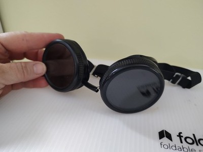 Vintage Jackson Eyecup Goggles Steampunk Motorcycle Green Lens
