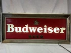 1940's BUDWEISER BEER LIGHT UP SIGN 12 1/2" x 28” VINTAGE BRIGHT