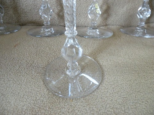 Stunning Vintage Etched Crystal water Goblets SEVEN - Picture 3 of 12