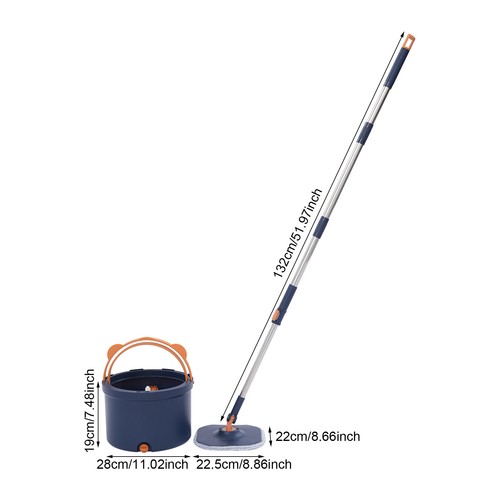 Spin Mop And Bucket Mop And Bucket With Wringer Set For Home Floor Cleaning - Picture 8 of 22
