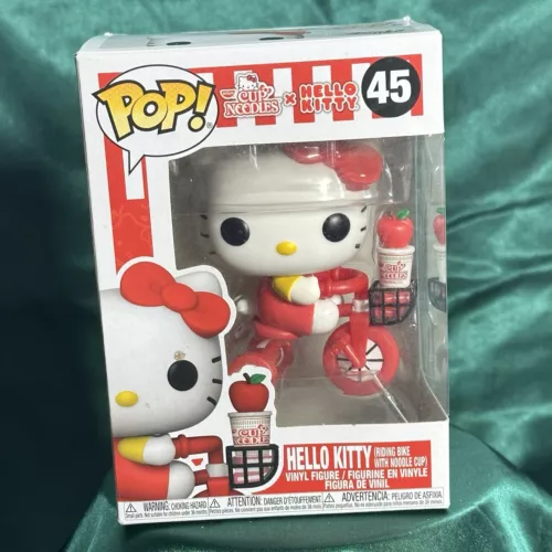 Funko Pop! Vinyl: Hello Kitty x Nissin (Riding Bike with Noodle Cup) #45 - Rare