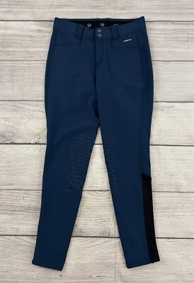 KERRITS NWOT Women Medium Blue Silicone Knee Patch 3 Season Fleece Line Breeches