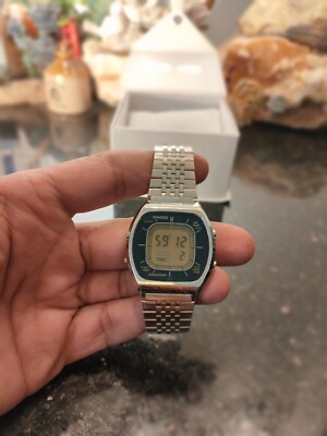 1979 Rare Vintage Digital Casio 56QS-38 Time Scan Dark Blue