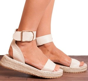 nude summer wedges