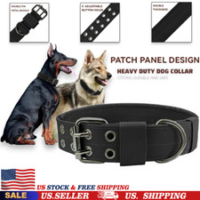 1.5" Wide Tactical Heavy Duty Large Dog Collar K9 Military With Metal Buckle USA