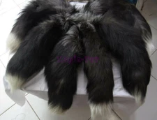 Wholesale Natural (Silver Fox) Real Fox Tail Fur Key Chains  Fur Tails