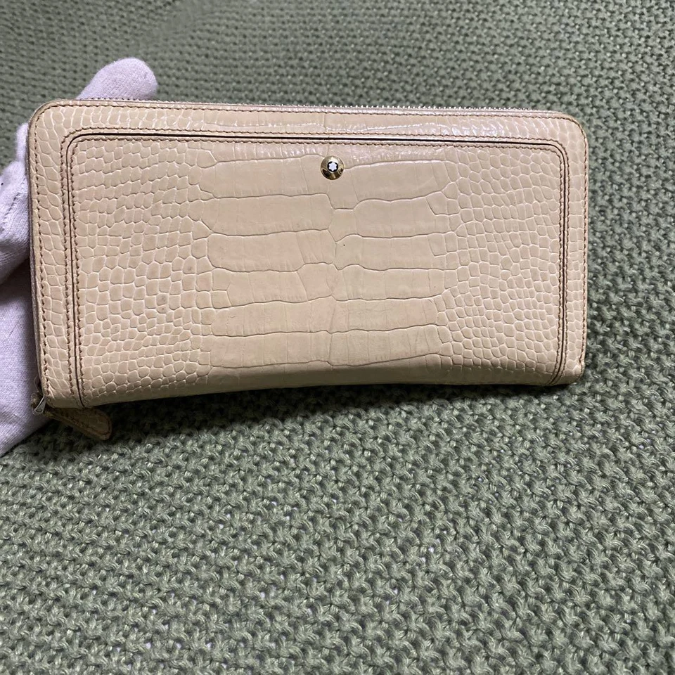 Montblanc Cartera Larga Cremallera Alrededor Cuero Blanco Italia muy buen regalo Envío gratuito Foto 2 de 4