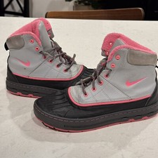 Nike ACG Woodside Youth Boots 7Y Gray Pink Black 486891-060 Lace