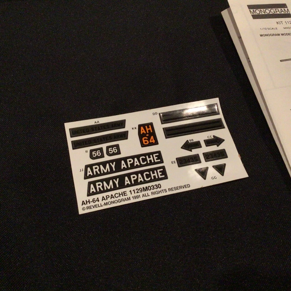 Monogram Snaptite Apache Helicopter 1/72 Scale #1129 (1995) - Image 4 of 4