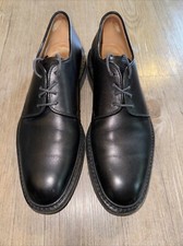Heschung Men's Black Leather Stitched Lace-up Derby Dress Shoes Size 8 US (UK 7)