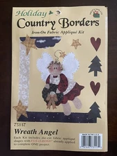 Holiday Country Borders Iron-On Appliqué Kit 73117  Wreath Angel What’s New Ltd