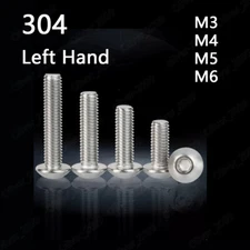 Left Hand 304 Stainless Steel Hex Socket Bolts Button Head Screw M3 M4 M5 M6