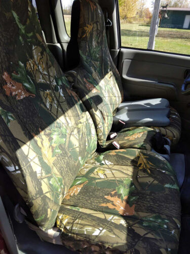 Fundas de asiento de banco de camión camuflaje verde árbol se adapta a banco Chevy Colorado 60/40 2004-12 - Imagen 2 de 10