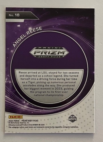 Angel Reese - 2024 Prizm Draft Picks - Student Orientation Rookie #18 - Picture 3 of 3