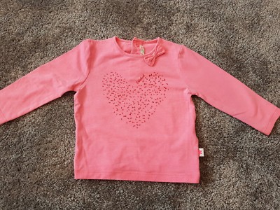 Billieblush pink long sleeve baby girls top with bows. 9 months. Good condition