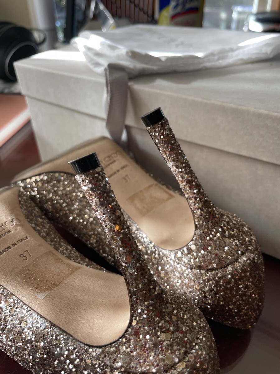 Jimmy Choo Romy Pumps 85 Gold Course Glitter Retails $695 | eBay Jimmy Choo Romy Pumps 85 Gold Course Glitter Retails $695 | eBay