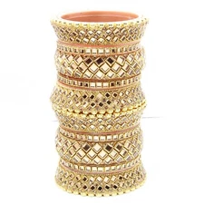 Suprimo Indian Bridal Wedding  Bangle Golden Plastic Bollywood For Bride Bangles