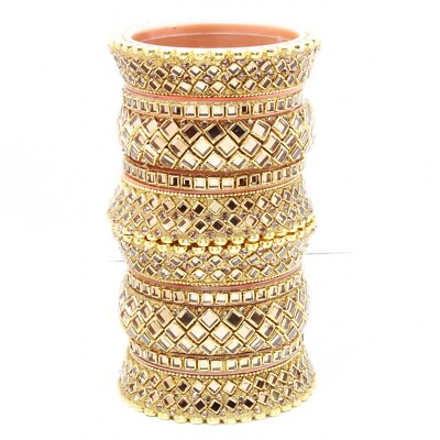 Suprimo Indian Bridal Wedding  Bangle Golden Plastic Bollywood For Bride Bangles