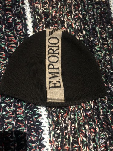 Emporio Armani Cappello Uomo Berretto Cuffia Lana Nero Originale | eBay