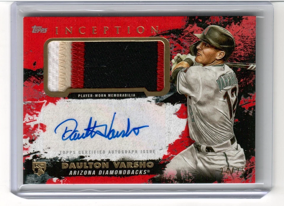 Daulton Varsho 2021 Topps Inception Auto Patch Cards Lot /25 /75 /99 APC-DV - Image 3 of 4