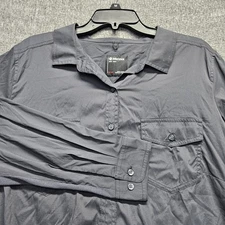 Marmot Womens 2XL Gray Annika Long Sleeve Button Up Nylon Blend Hiking Shirt