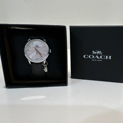 Coach Ruby 63 32MM Padlock Charm Signature Silver Dial Quartz