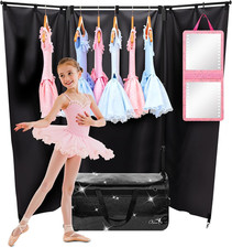 Dance Bag with Garment Rack and Curtain, 23" Rolling Dance Competition Duffle Ba