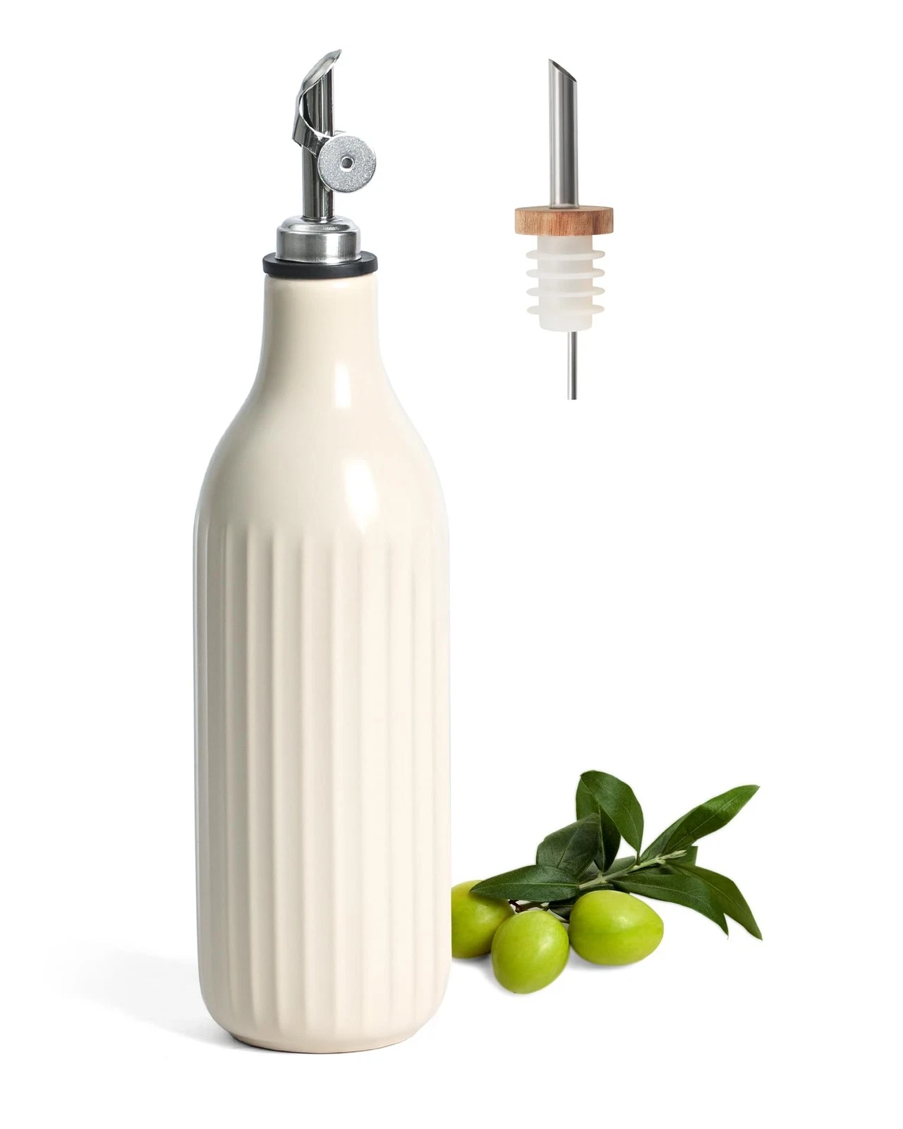 Olive Oil Dispenser Bottle, 19 oz Oil Dispenser for Kitchen and Vinegar Dispe...
