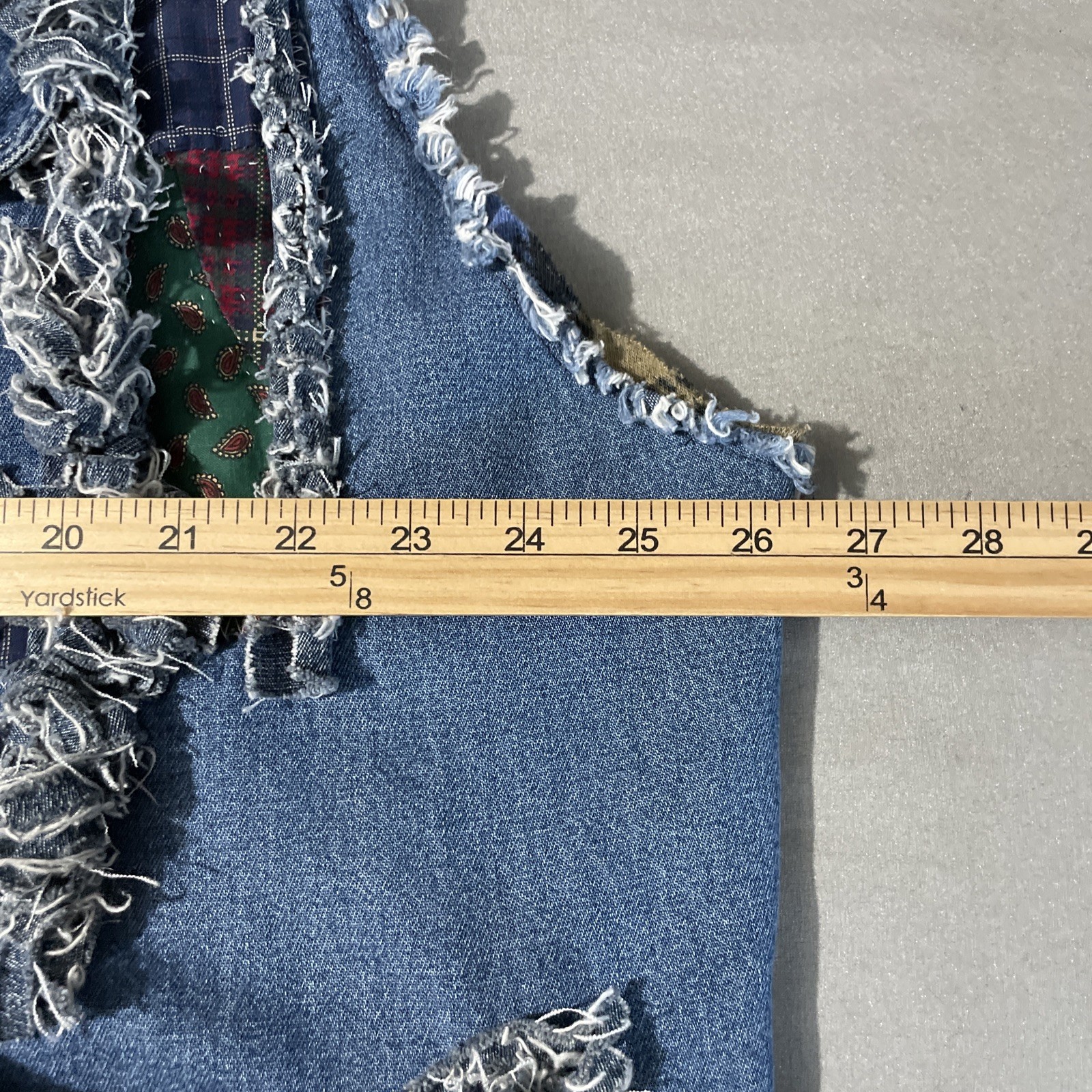 Upcycled Denim Vest Oversized Patchwork Pockets S… - image 8