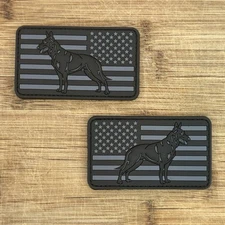 Belgian Malinois Subdued Flag Patch – PVC Rubber Tactical K9 Morale Hook & Loop