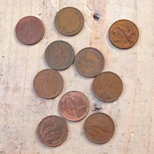 10 Half Pennies New Penny 1971 1973 1974 1975Elizabeth II