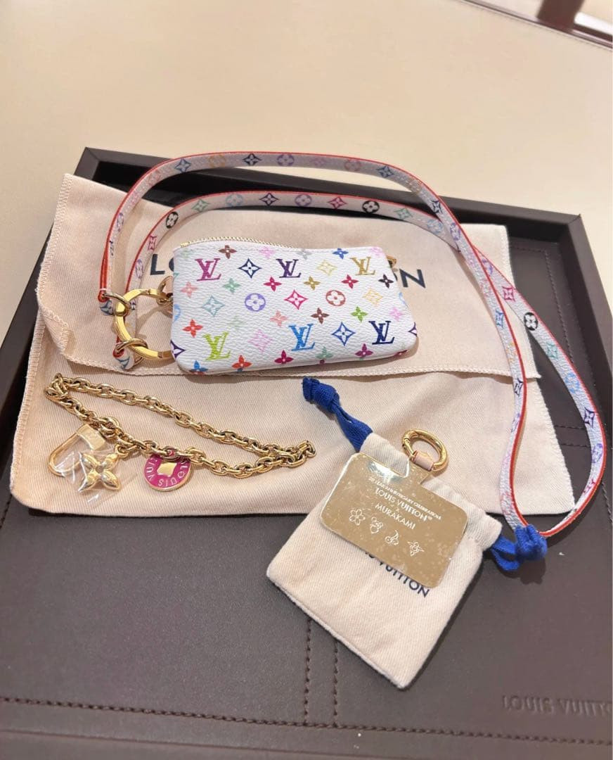 LOUIS VUITTON LV × Takashi Murakami Multicolor Monogram Phone Holder Bag M14099