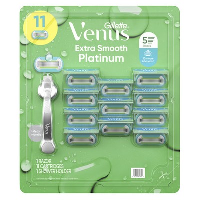 Gillette Venus Platinum Extra Smooth Metal Handle Women s Razor 5 Blades 1 Handl