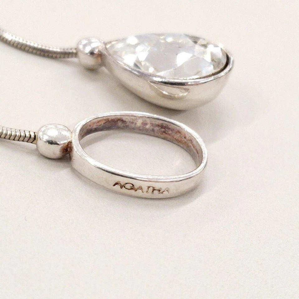 Excellent+++++ collier en argent cristal larme AGATHA - Photo 4/4