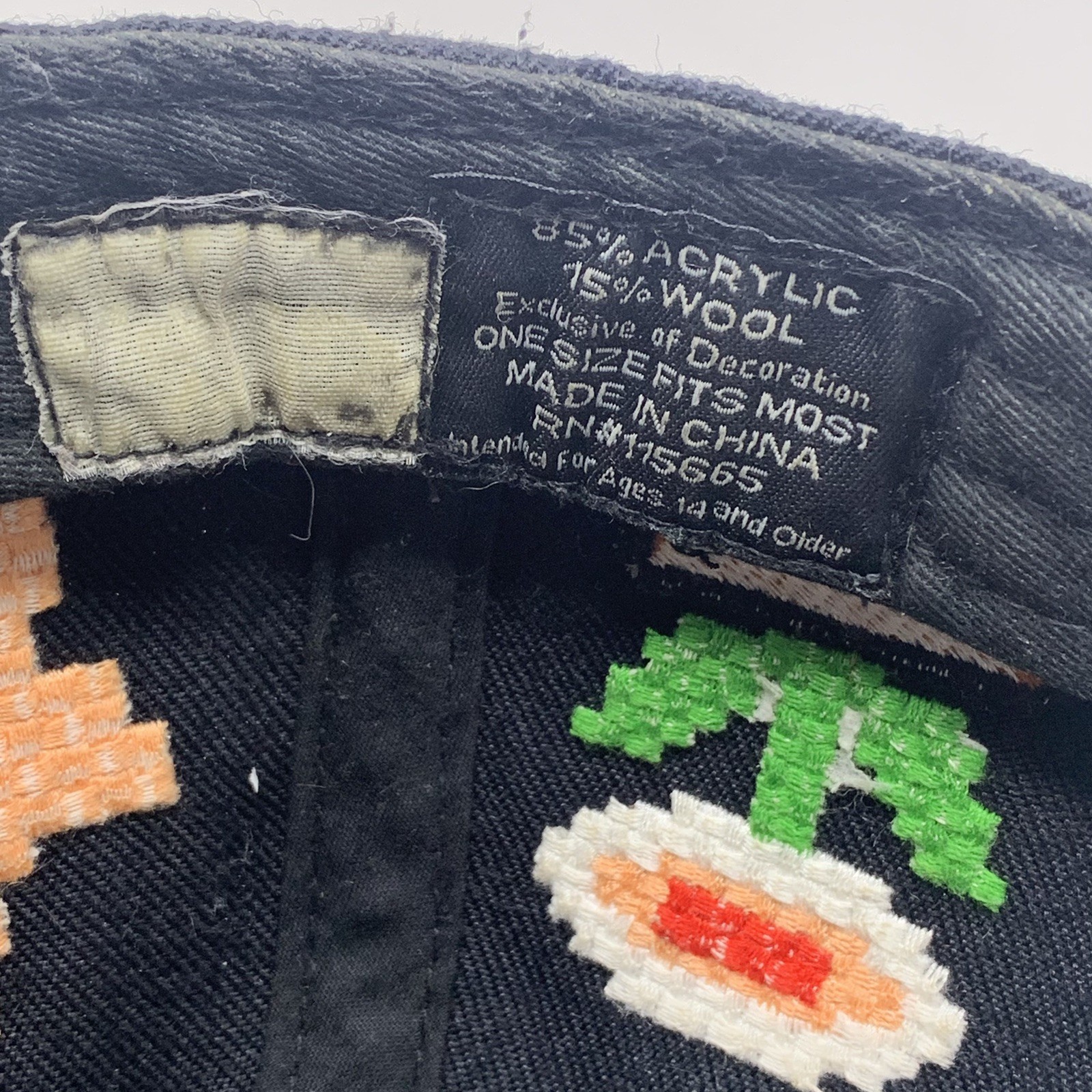 Super Mario Hat Cap Snapback Pixel Stitching One … - image 6