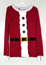 Hanna Andersson Christmas 130 US 8 Pajamas long John top Only Red Santa Suit