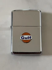 Vintage Zippo Gulf Oil Lighter Used Collectible