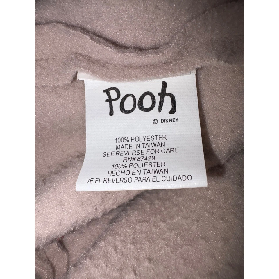 Винтажная милая флисовая шапка Disney Pooh для малышей ясельного возраста с кремовой вышивкой - Изображение 4 из 4