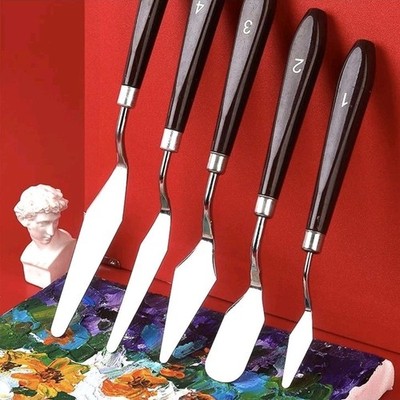 5 x Künstler Edelstahl Palettenmesser Spatel Malerei Metall Palettenmesser
