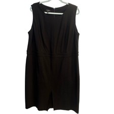 TALBOTS Black Sheath Dress Sleeveless Work Career LBD Minimalist Size 20W Petite