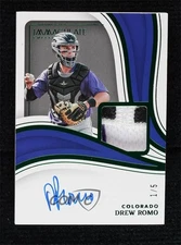 2023 Panini Immaculate Immaculate Material Auto Green /5 Drew Romo #IMA-DR Auto