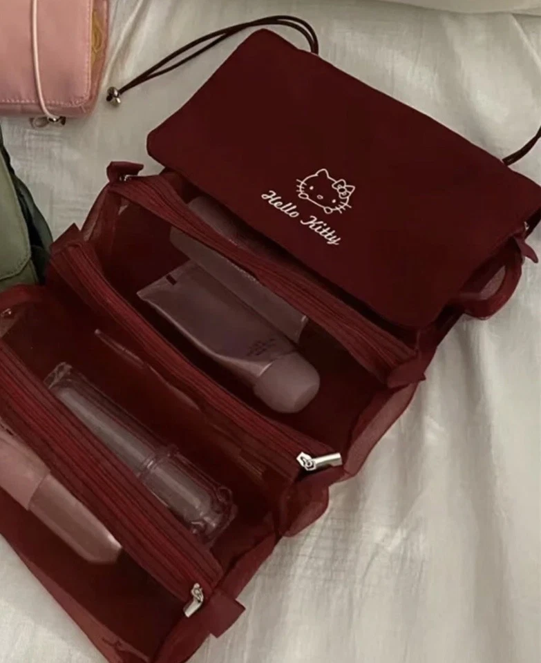 Hello Kitty Red Travel Makeup Bag Organizer - Image 3 of 4